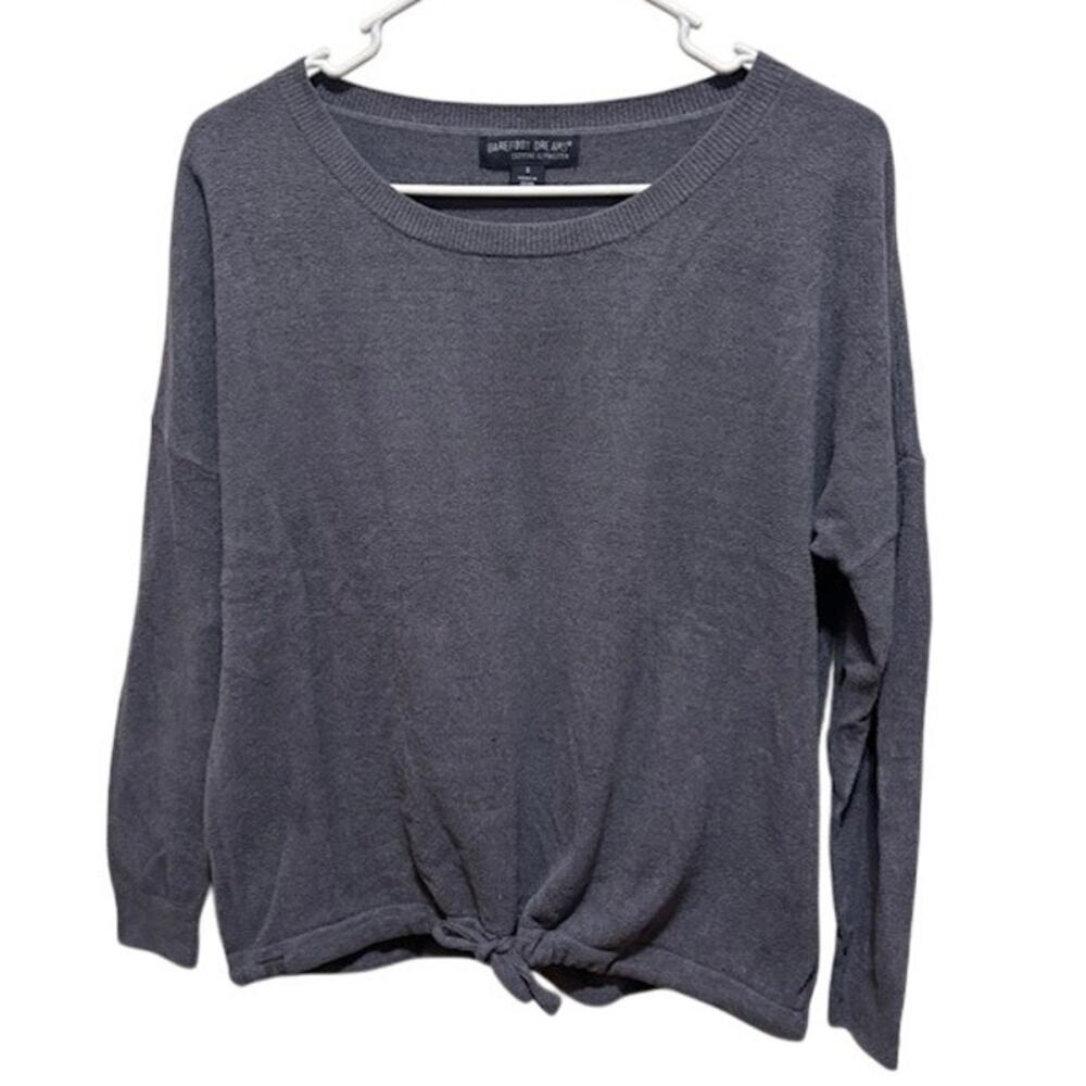 Barefoot Dreams Charcoal Gray Cozychic Ultra Light Slouchy Pullover Womens Small